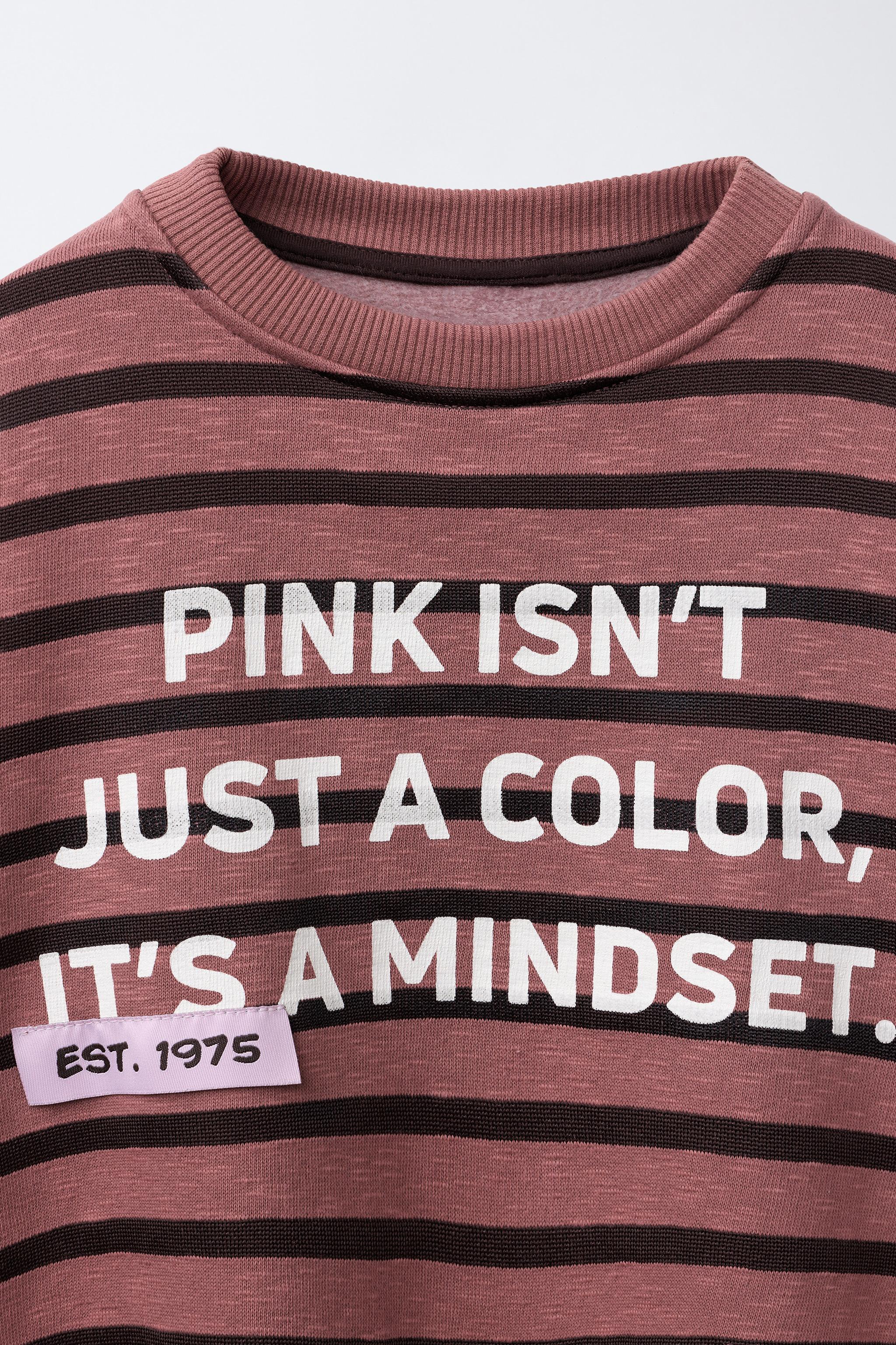 STRIPED TEXT SWEATSHIRT